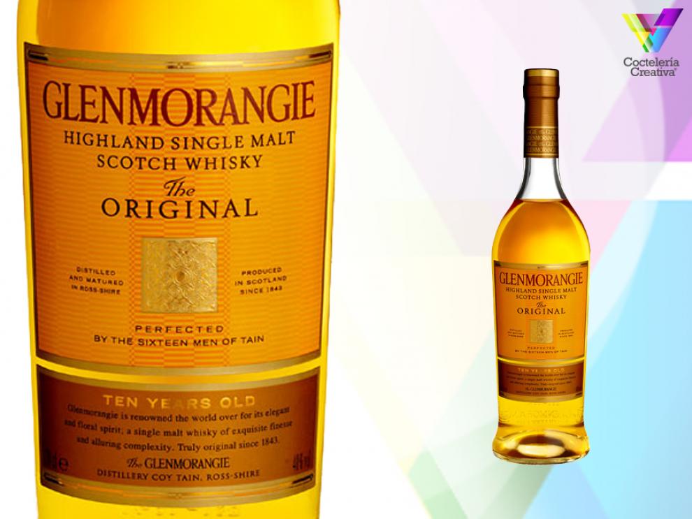 imagen del whisky glemorangie ten years old con detalle de etiqueta