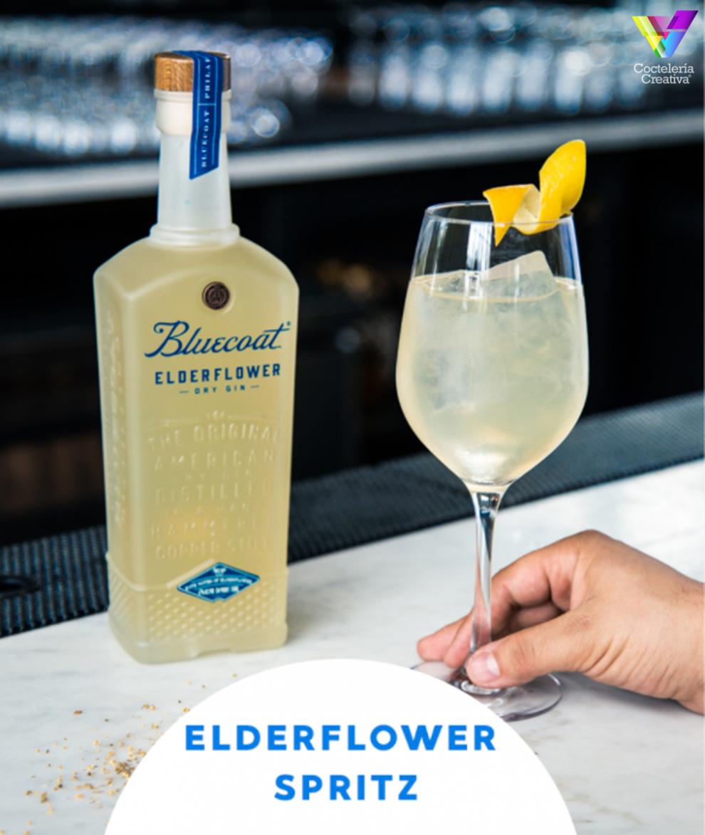 imagen de spritz elaborado con la ginebra bluecoat elderflower