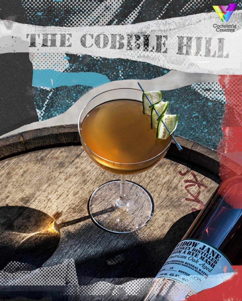 imagen cóctel The cobble hill con botella de Widow Jane American Oak Aged Rye