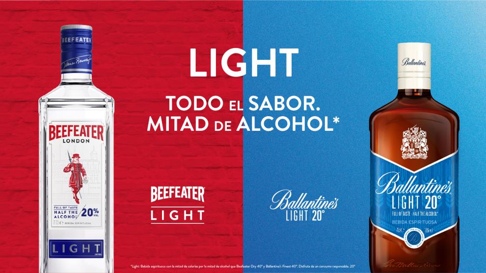 Beefeater Light y Ballantines Light imagen cartel Pernod Ricard con Beefeater Light y Ballantines Light