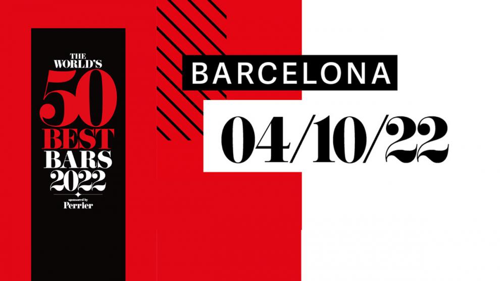 The Wolrd's 50 Best Bars logo indicando fecha y Barcelona