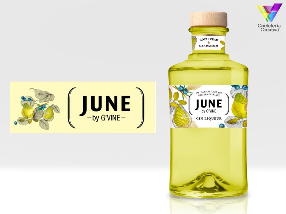 imagen botella June Pera y Cardamomo con logo de June