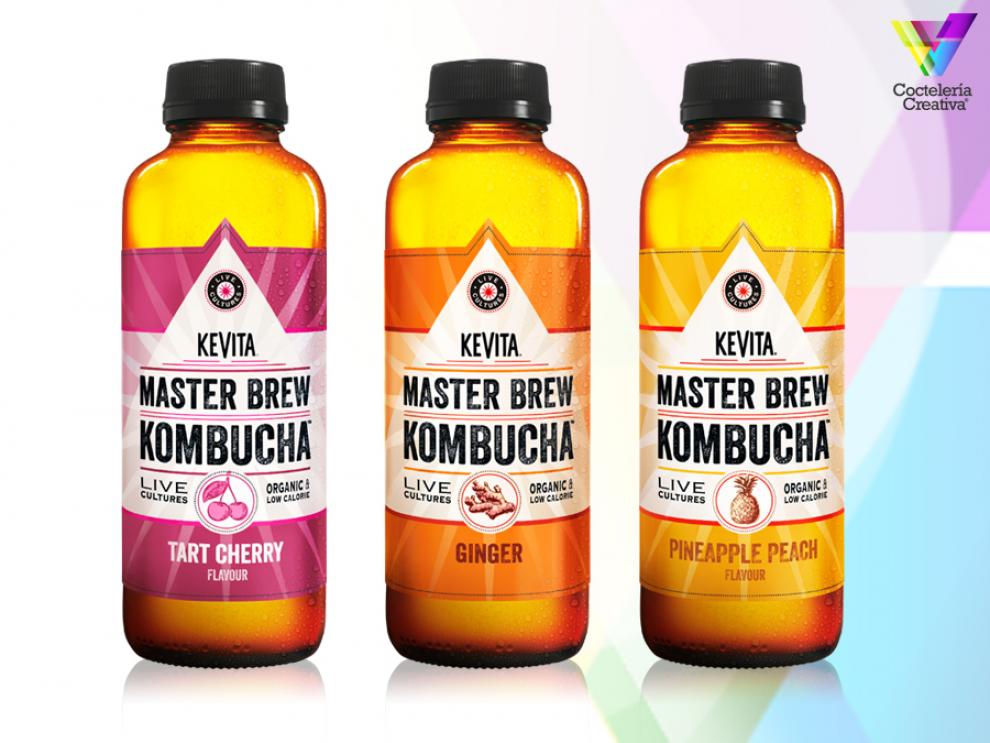 imagen de kevita kombucha cherry ginger y piña