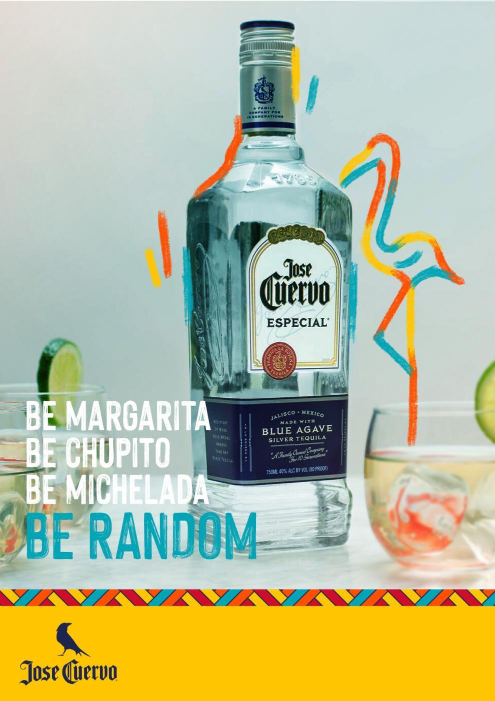 imagen botella José Cuervo y campaña BE RAMDON