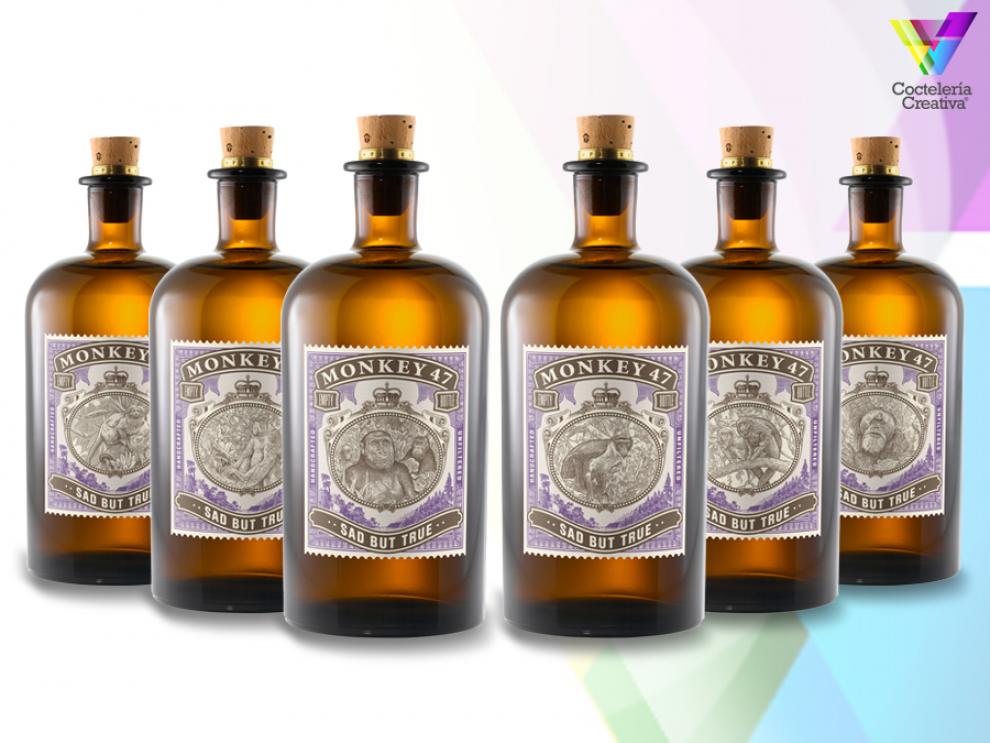 monkey 47 sad but true imagen de las botellas de la campaña de monkey 47 sad but true