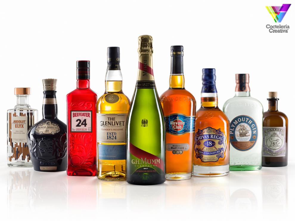 Imagen de botellas del portafolio premium de Pernod Ricard, Artisian Selection
