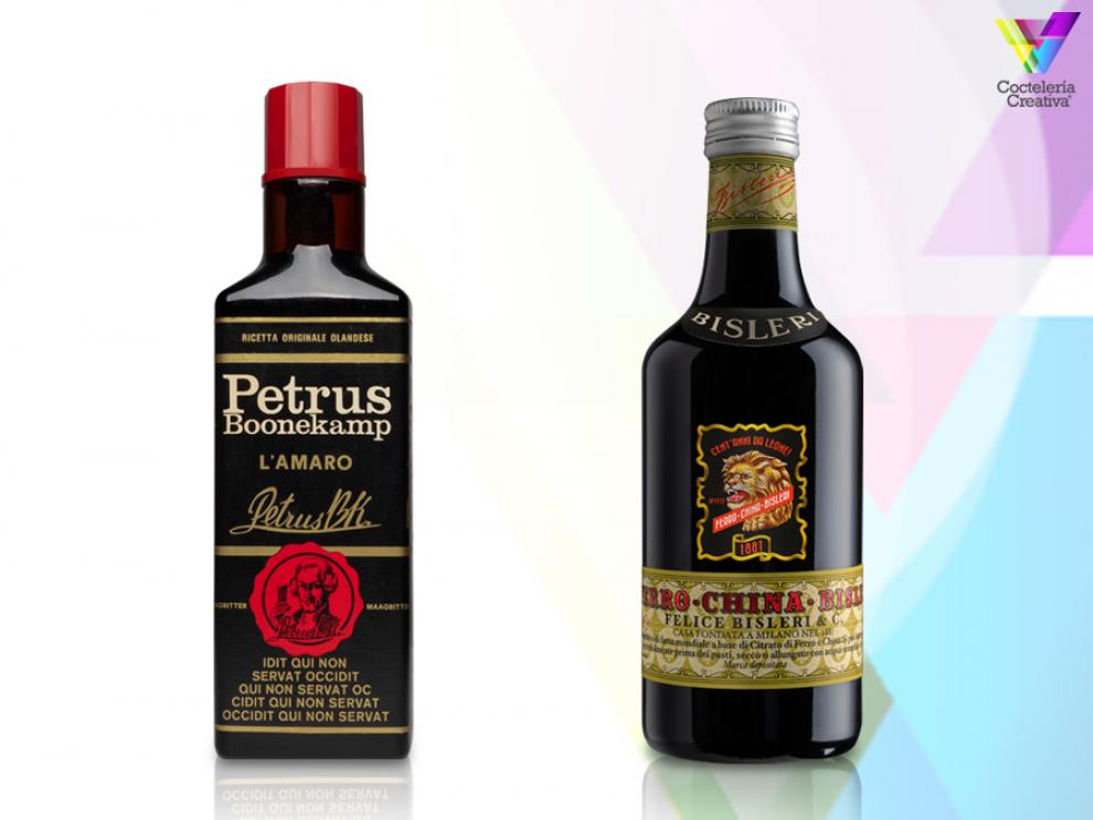 botellas de Petrus Boonekamp y Ferro China Bisleri imagen botellas de Petrus Boonekamp y Ferro China Bisleri