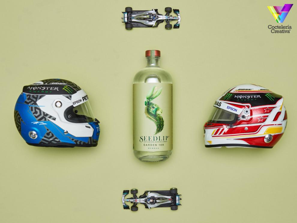 imagen de la noticia de la alianza de seedlip con la escuderia de mercedes en f1