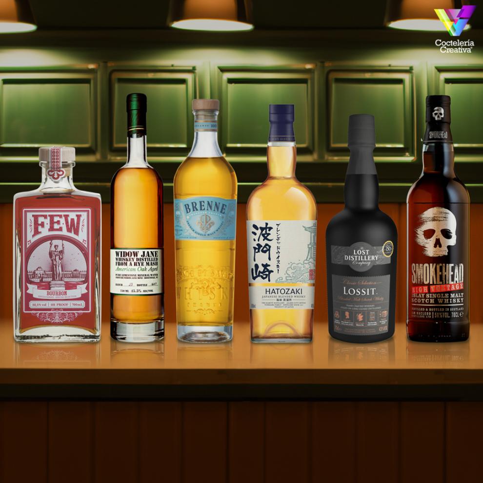 imagen selección de whiskies por Coctelería Creativa