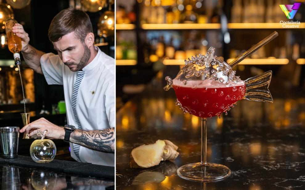 imagen bartender y cóctel de autor del Tendiez Cocktail & Bar