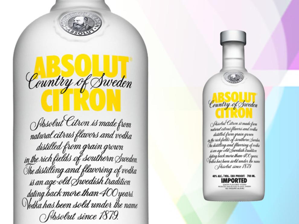 imagen botella Absolut Vodka Citron