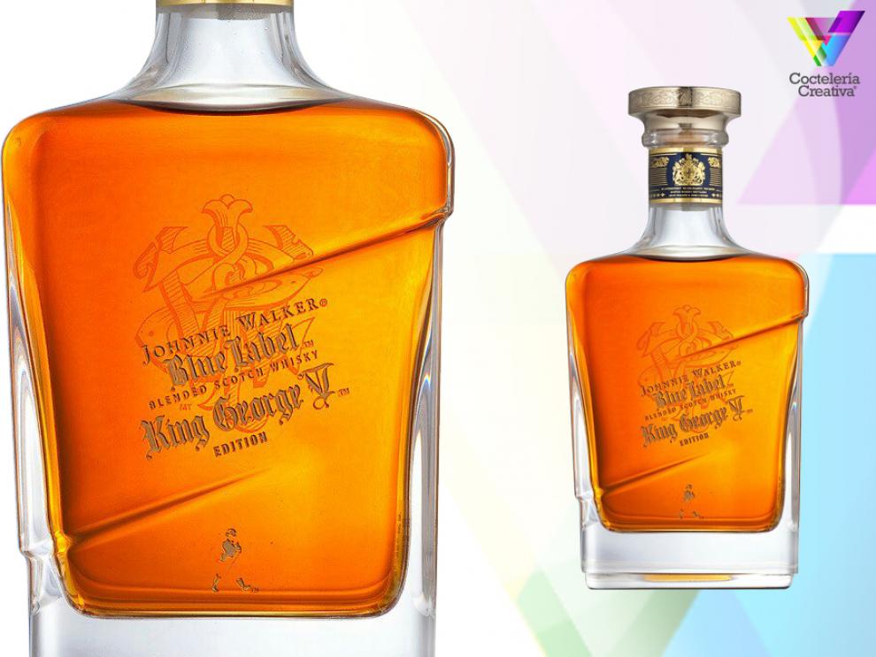 imagen del whisky Johnnie walker blue label king george v edition con detalle de etiqueta