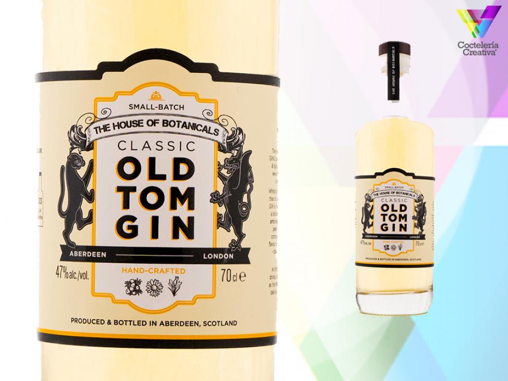 Etiqueta de Old Tom Gin y botella completa de Old Tom Gin