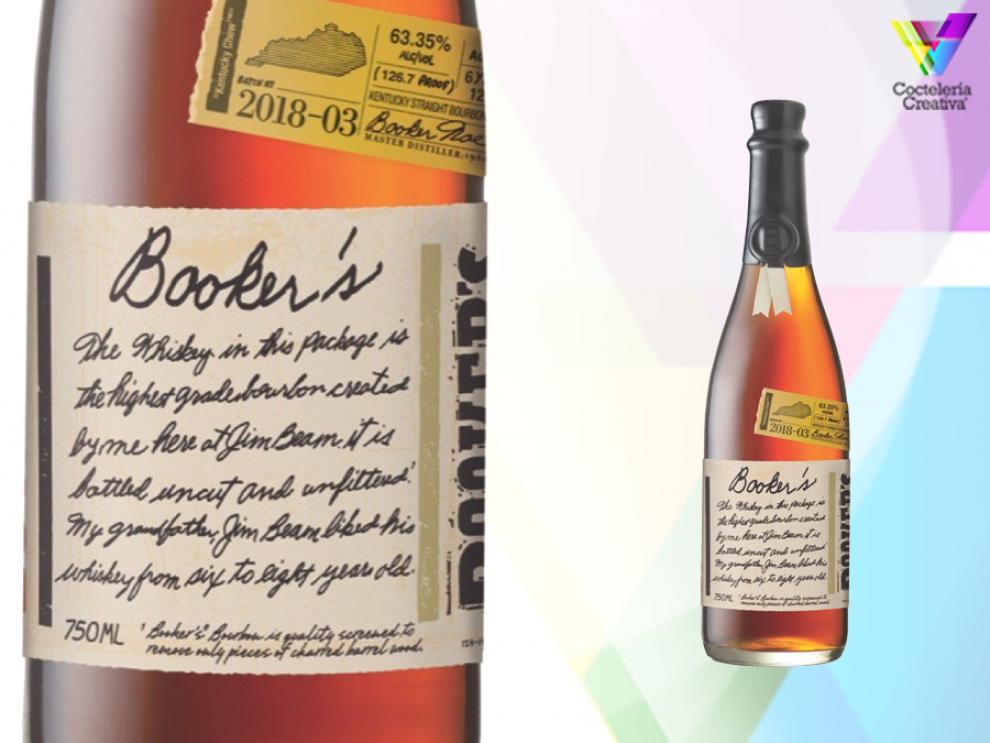 imagen del whisky americano booker's bourbon con detalle de etiqueta