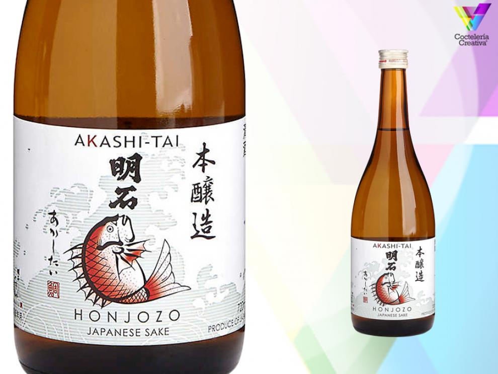 imagen de la botella de honjozo akashi-tai sake japones