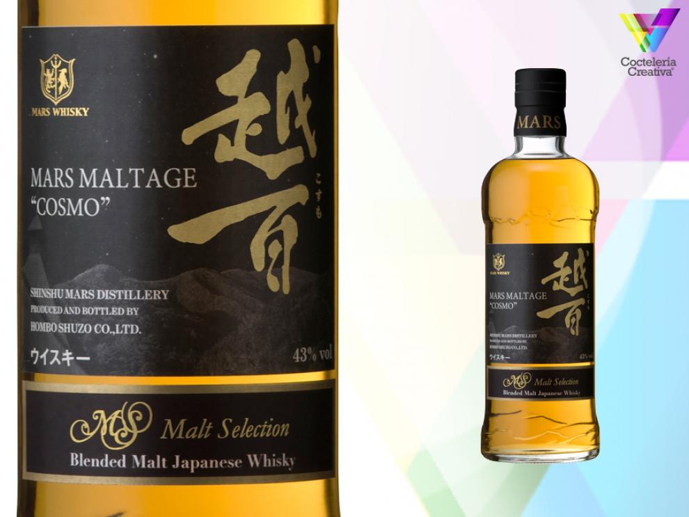 imagen de botella de whisky mars maltage cosmo blended malt japanese whisky