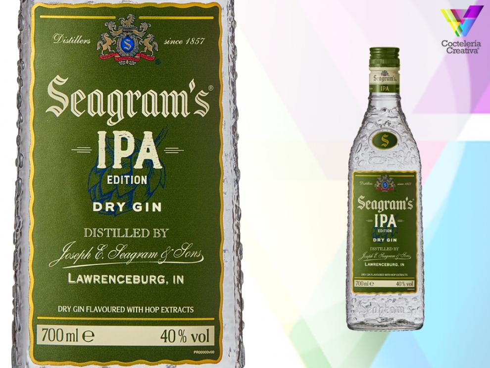 imagen botella y etiqueta Seagram's IPA Edition