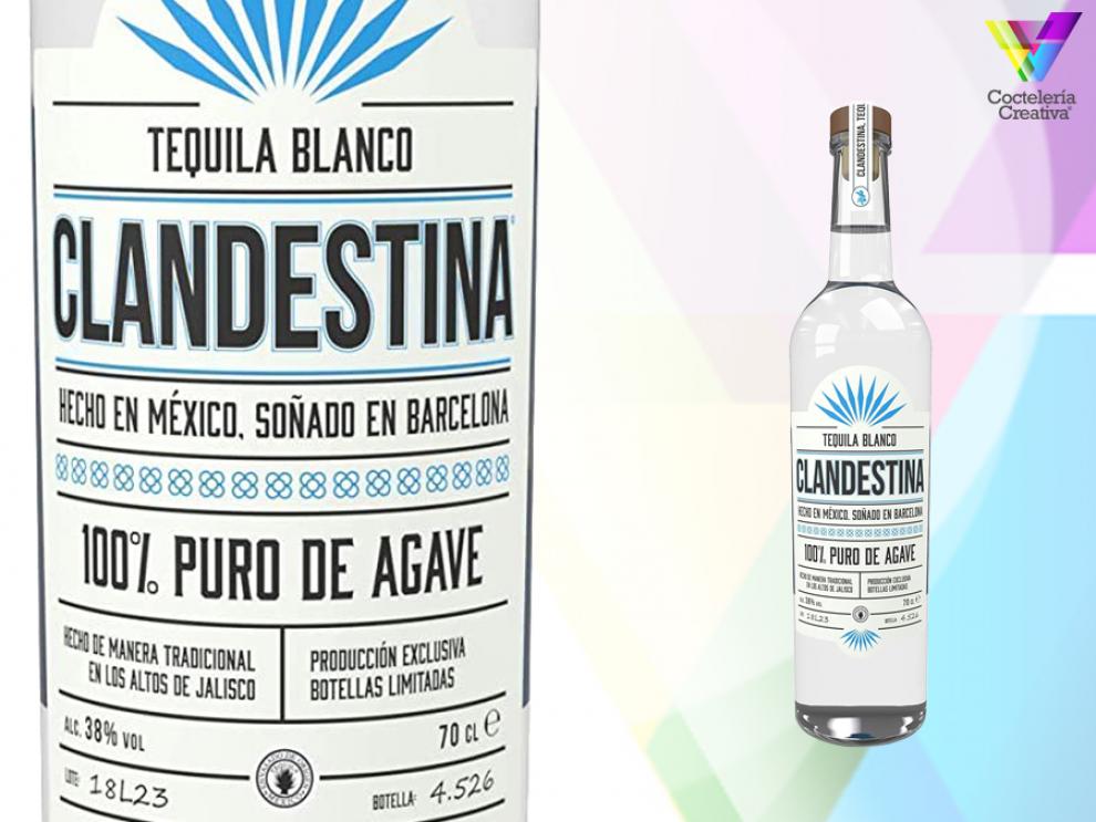 imagen de la botella de clandestina tequila blanco de jalisco