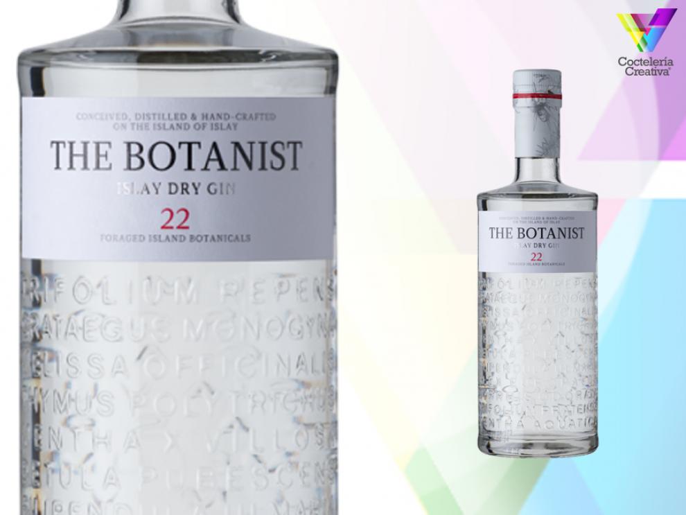 imagen de the botanist islay dry gin con detalle de etiqueta