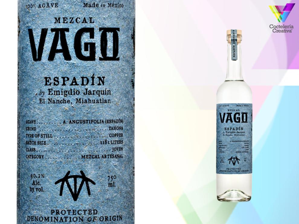 imagen botella y etiqueta Mezcal Vago Espadín